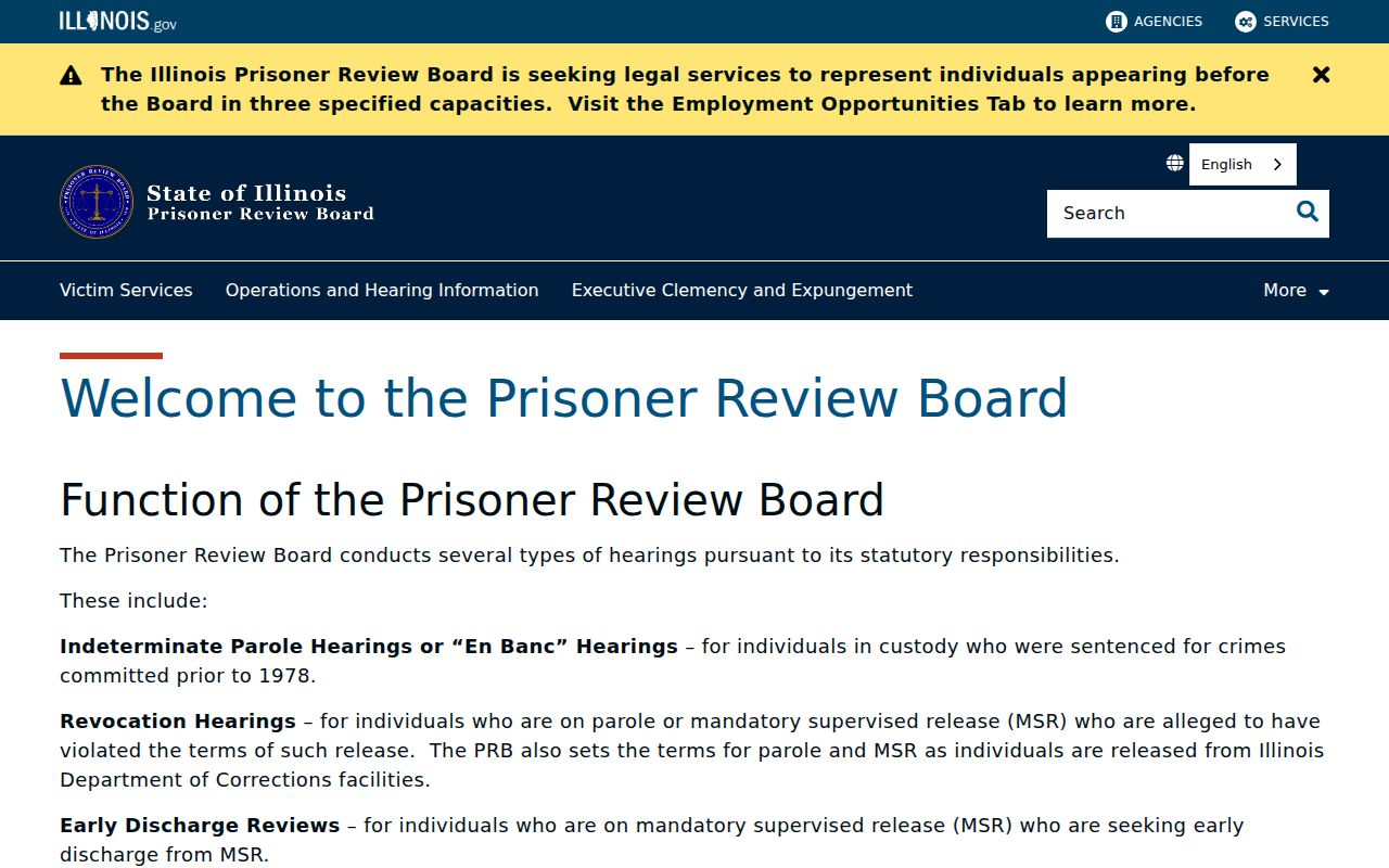 Eddyville criminal records and Illinois parole authority