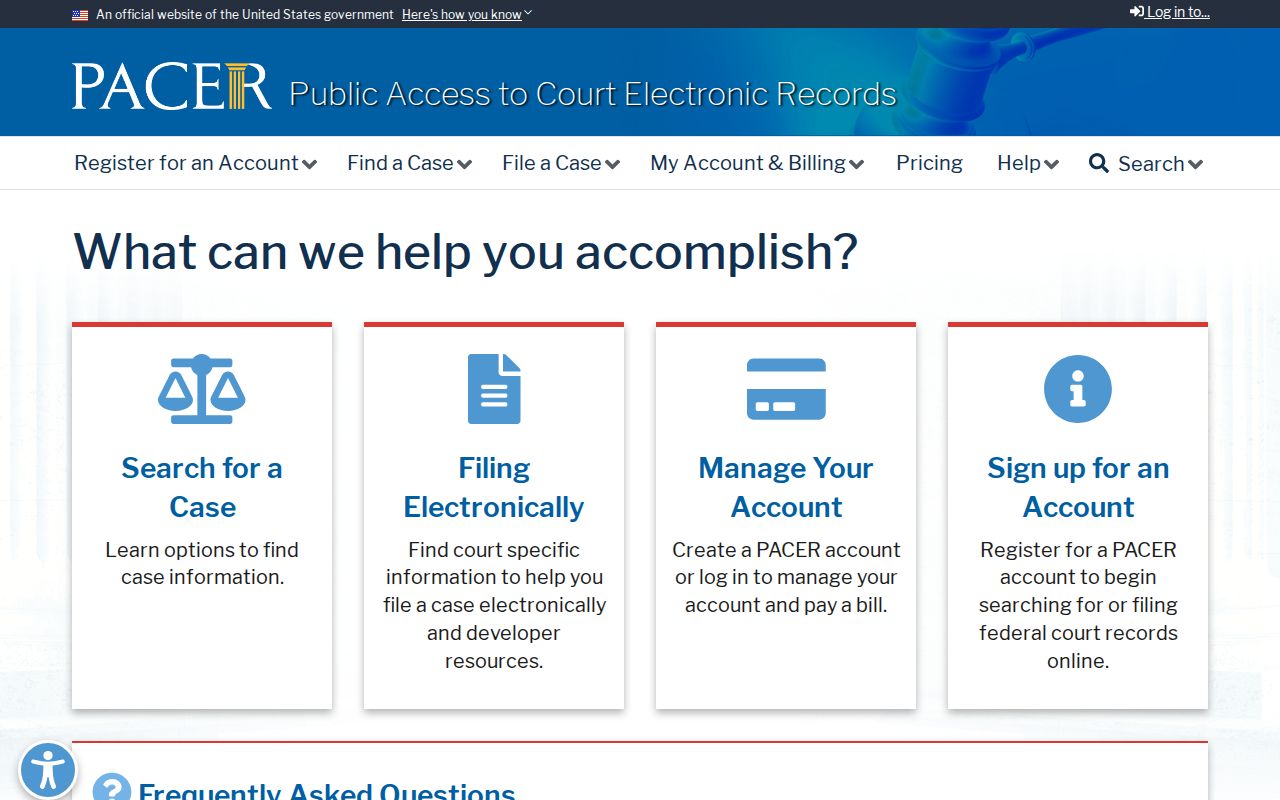 PACER search for federal Pope County criminal court cases