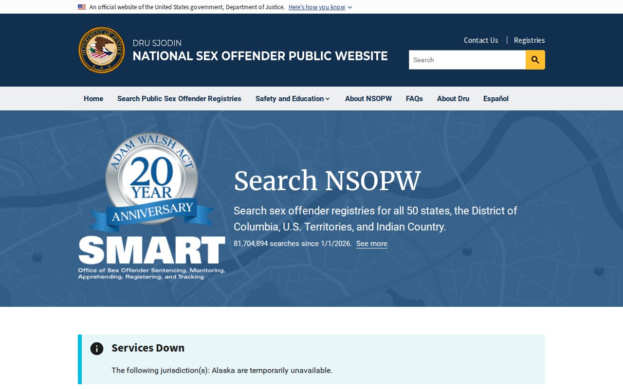 National search layer for Pope County sex offender records